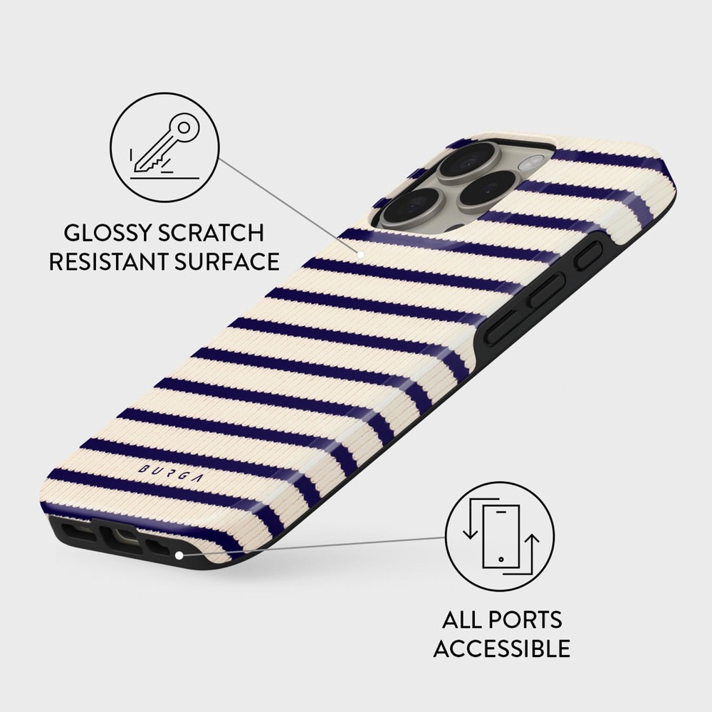 Burga “Old Money” magnetic navy and cream iPhone case for 13 Pro Max NEW! - Picture 3 of 6